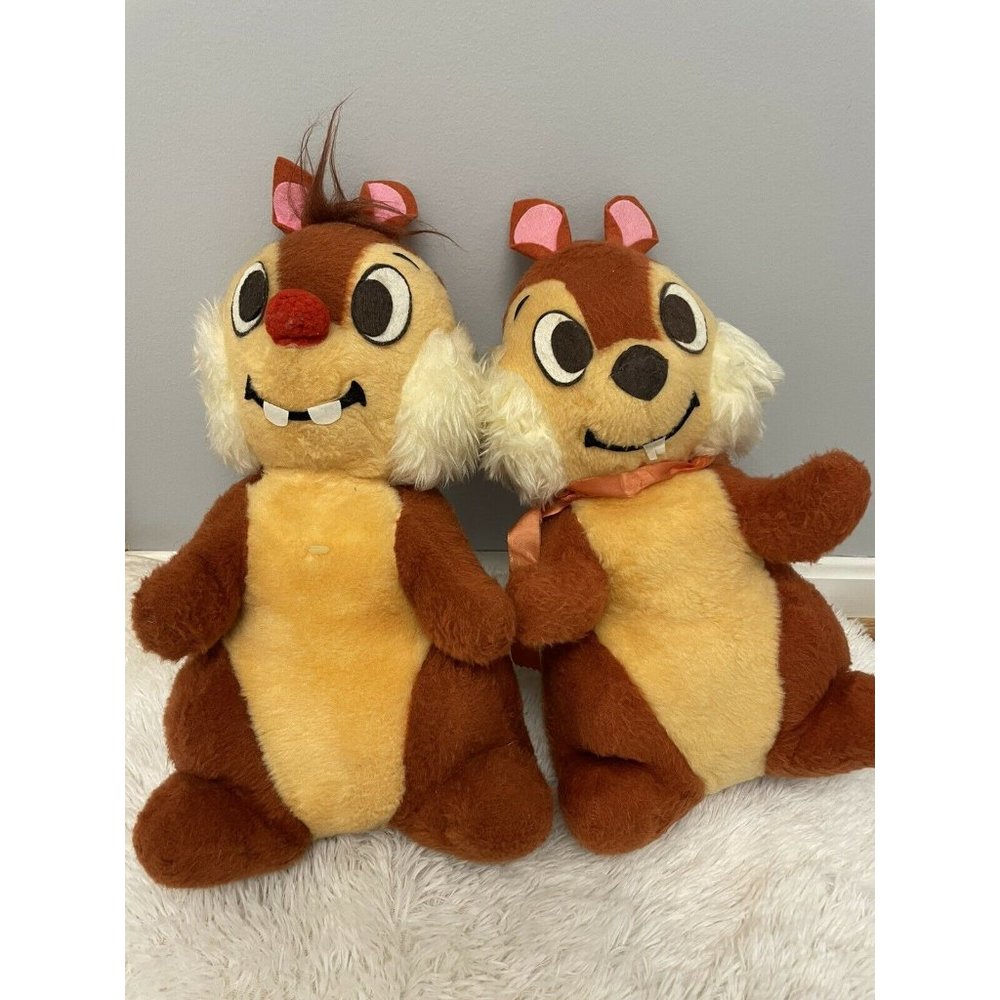 Vintage Chip Dale Walt Disney California Stuffed Toys 17" chipmunks Plush
